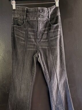 White House Black Market Extra High Rise Skinny Flare Jeans Black Wash Size6